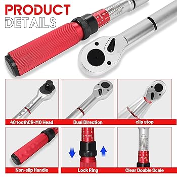 mi EVERYDAY I LIKE 6123592B8 UYECOVE 1 Inch Torque Wrench, 24 Tooth Torque Wrench 1